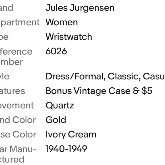 Jules Jorgensen vintage gold tone working battery powered watch & Bulova case. - Picture 13 of 13